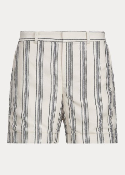 Calções Ralph Lauren Striped Linen Twill Mulher 85791-SWAV